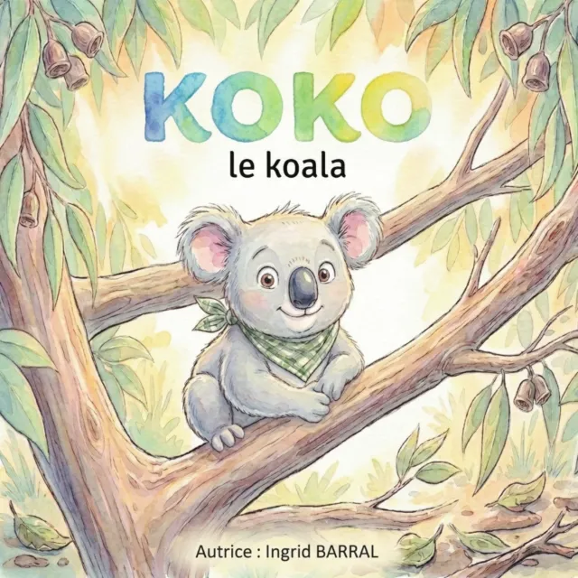 couverture livre pour enfant koko le koala , pour accompagner les premiers mots de l'enfant
